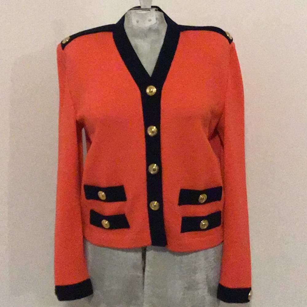 VTG St John Marie Gray Top Orange Navy Size P